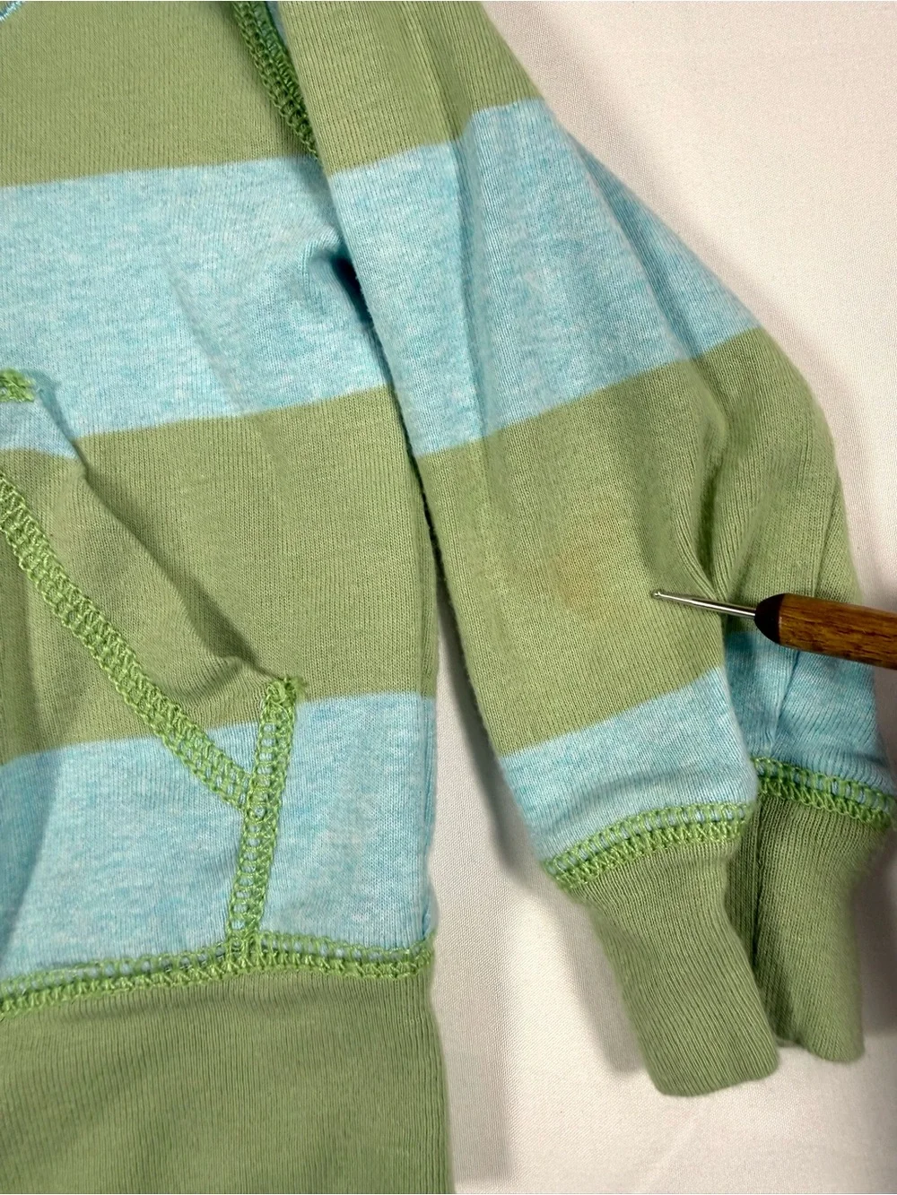 VINTAGE GAP Girls Striped Zip Hoodie 2T Y2K 2007 Retro Preppy Nautical Rugby